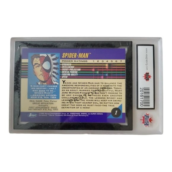 KSA Graded Marvel Universe #1 Spiderman super heroes card - Picture 2 of 2